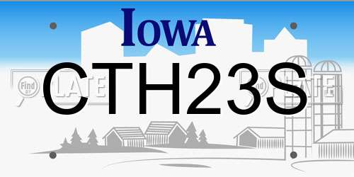 CTH23S Iowa License Plate