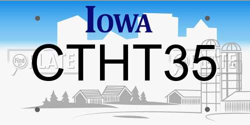 CTHT35 Iowa License Plate