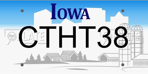 CTHT38 Iowa License Plate