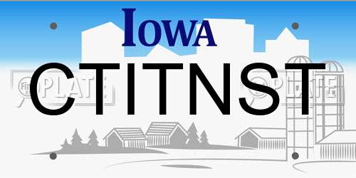 CTITNST Iowa License Plate
