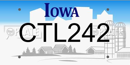CTL242 Iowa License Plate