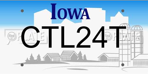 CTL24T Iowa License Plate