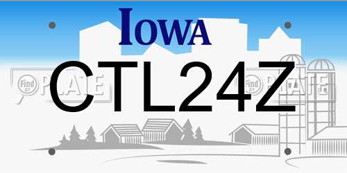 CTL24Z Iowa License Plate