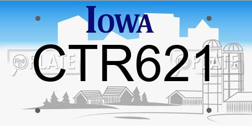 CTR621 Iowa License Plate