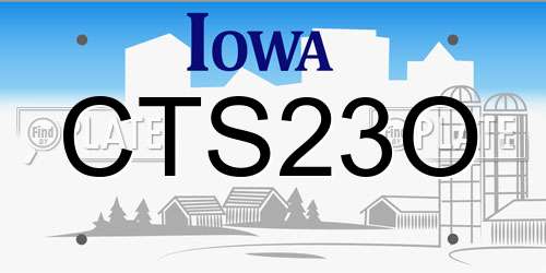 CTS23O Iowa License Plate