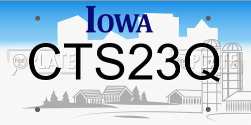 CTS23Q Iowa License Plate