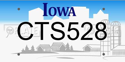 CTS528 Iowa License Plate