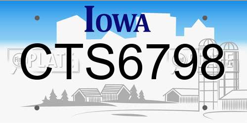 CTS6798 Iowa License Plate