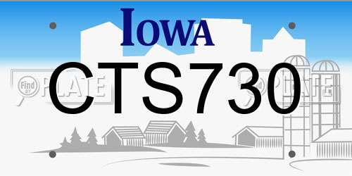 CTS730 Iowa License Plate