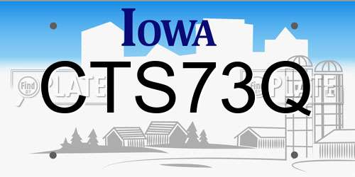 CTS73Q Iowa License Plate