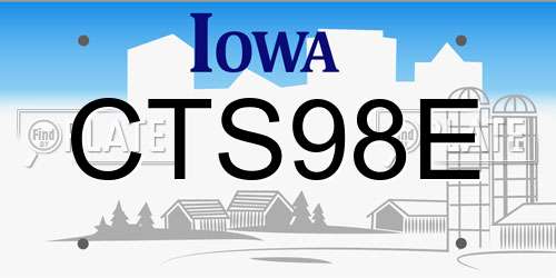 CTS98E Iowa License Plate