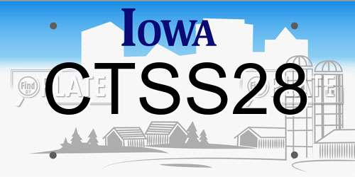 CTSS28 Iowa License Plate
