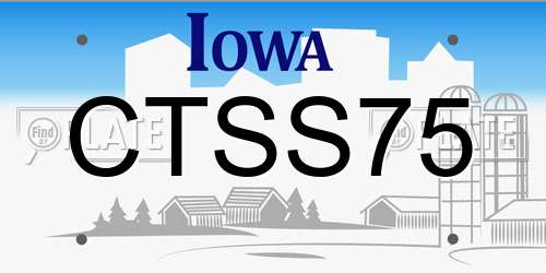 CTSS75 Iowa License Plate