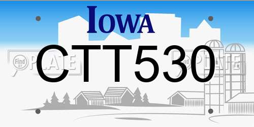 CTT530 Iowa License Plate