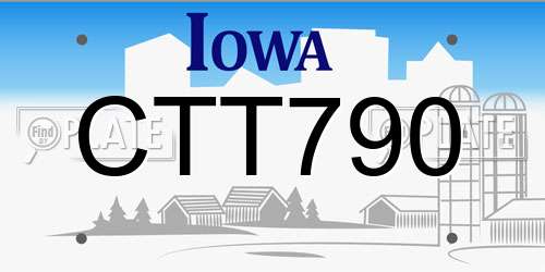 CTT790 Iowa License Plate