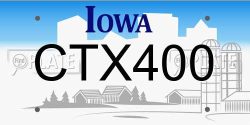 CTX400 Iowa License Plate