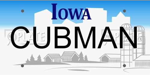 CUBMAN Iowa License Plate