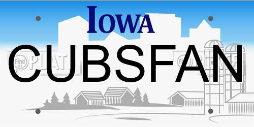 CUBSFAN Iowa License Plate