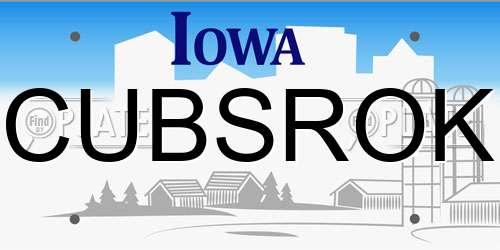 CUBSROK Iowa License Plate