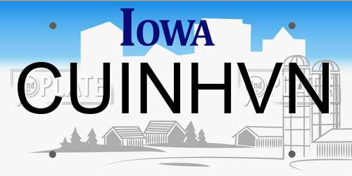 CUINHVN Iowa License Plate