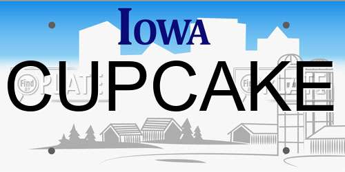 CUPCAKE Iowa License Plate