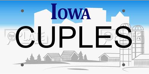 CUPLES Iowa License Plate