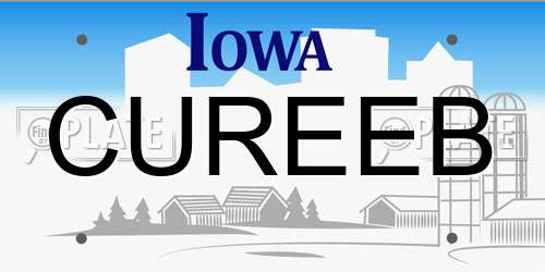 CUREEB Iowa License Plate