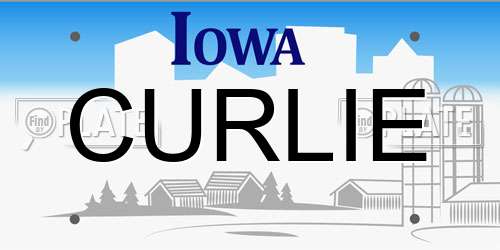 CURLIE Iowa License Plate