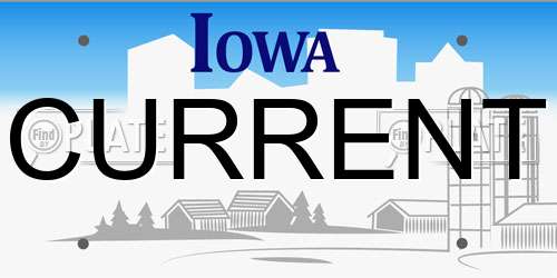 CURRENT Iowa License Plate