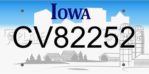 CV82252 Iowa License Plate