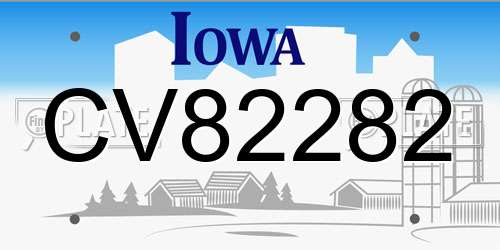 CV82282 Iowa License Plate