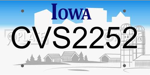CVS2252 Iowa License Plate
