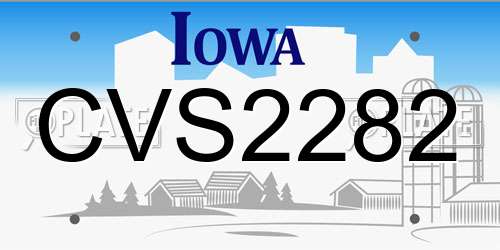 CVS2282 Iowa License Plate