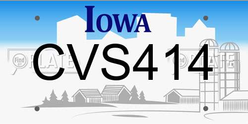 CVS414 Iowa License Plate