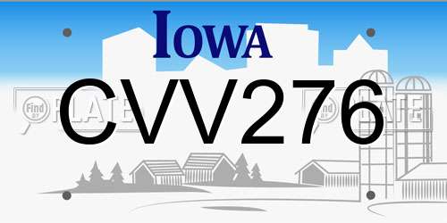 CVV276 Iowa License Plate