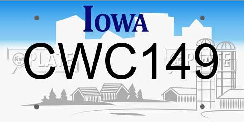 CWC149 Iowa License Plate