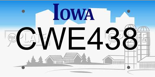 CWE438 Iowa License Plate