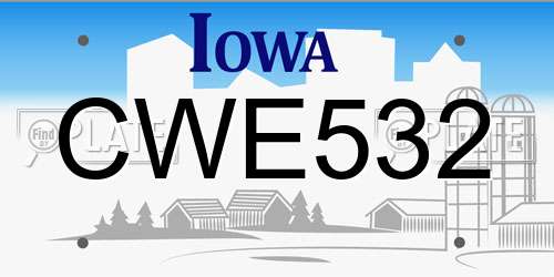 CWE532 Iowa License Plate