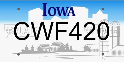 CWF420 Iowa License Plate