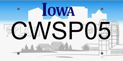 CWSP05 Iowa License Plate