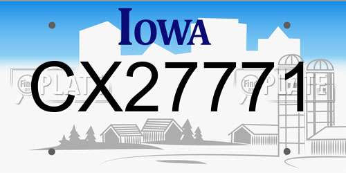 CX27771 Iowa License Plate