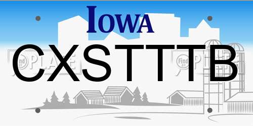 CXSTTTB Iowa License Plate