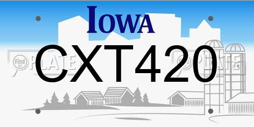 CXT420 Iowa License Plate