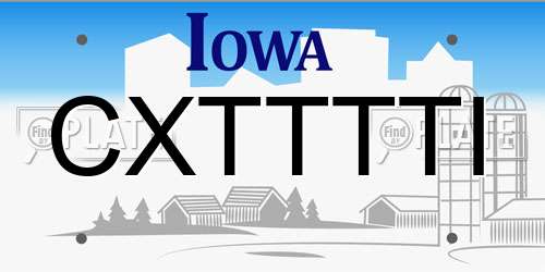 CXTTTTI Iowa License Plate