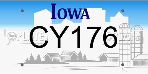 CY176 Iowa License Plate