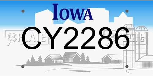 CY2286 Iowa License Plate