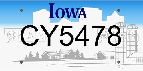 CY5478 Iowa License Plate