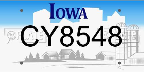 CY8548 Iowa License Plate