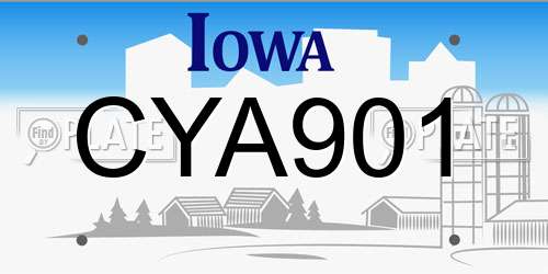 CYA901 Iowa License Plate