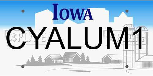CYALUM1 Iowa License Plate